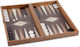 Manopoulos Laminat Stejar Lucrat manual Table din Lemn de Măslin cu Piese 30x30cm