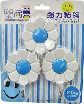 Αυτοκόλλητο Τοίχου – Μαργαρίτες Plastic Hanger Kitchen Hook with Sticker Blue 3pcs 00404244