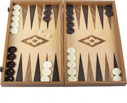 Manopoulos Δρυς/Καρυδιά Handmade Backgammon Wooden with Checkers 30x30cm