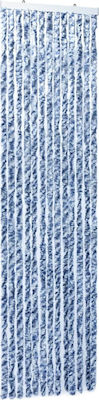 vidaXL Κουρτίνα Πόρτας 56 x 185 εκ. από Σενίλ Μπλε/Λευκό/Ασημί 284273