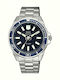 Q&Q Superior Men's Watch 44mm Battery with Silver Metal Bracelet