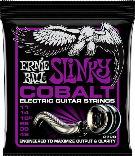 Ernie Ball Slinky Cobalt Set of Electric Guitar Strings Cobalt 11 - 48 Power