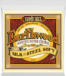 Ernie Ball Set of 80/20 Bronze Strings for Acoustic Guitar Earthwood 80/20 Bronze Silk & Steel Soft 11 - 52"