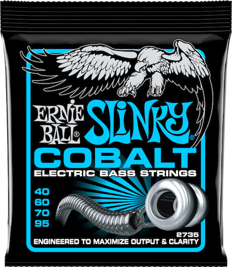 Ernie Ball Slinky Cobalt Bass Set of Cobalt Strings for Bass 40 - 95 Inches Extra