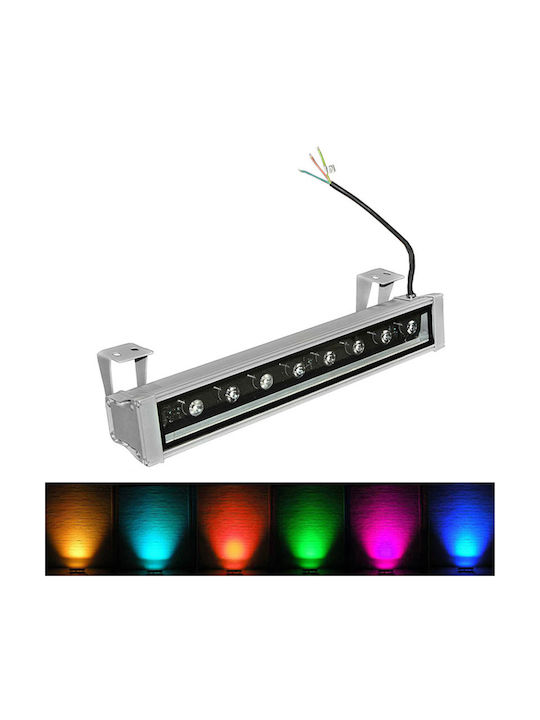 Adeleq Εξωτερικό Φωτιστικό LED Wall Washer 9W RGB IP65 Ασημί