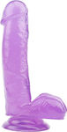 Chisa Novelties Hi Rubber Ρεαλιστικό Dildo με Όρχεις και Βεντούζα Μωβ 18cm