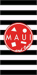 Maui & Sons Striped Cookie Kids Beach Towel Black 150x75cm