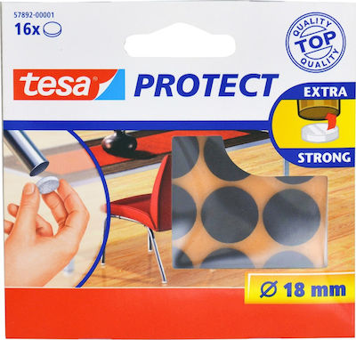 Tesa 57718 Möbelsocken Runde mit Aufkleber und Durchmesser 18mm Brown 16Stück