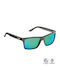 CressiSub Rio Men's Sunglasses with Black Plastic Frame and Green Polarized Lens XDB100112