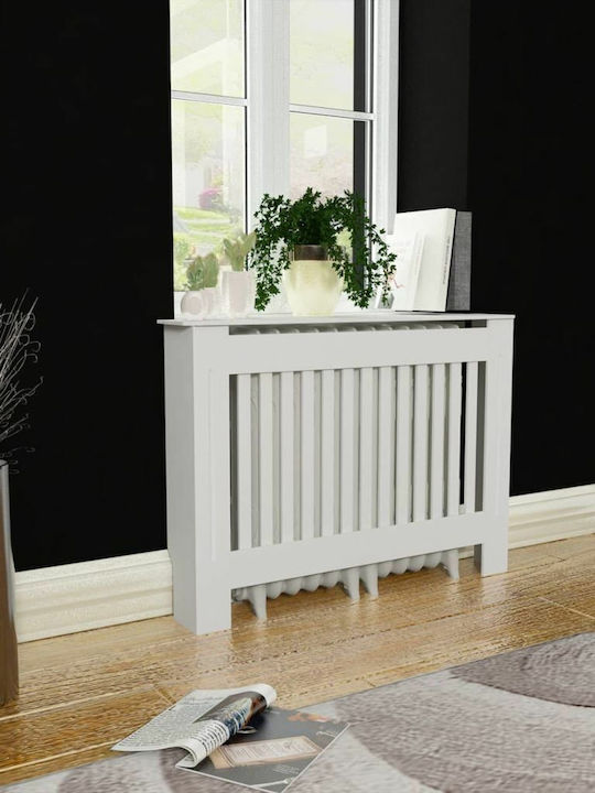 vidaXL Husă Pentru Radiator Din MDF Alb 112x19x81cm
