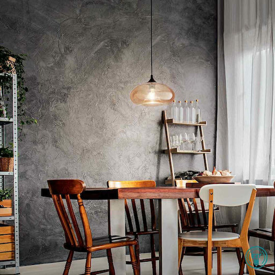 Fabas Luce Ela Κρεμαστό Φωτιστικό Μαύρο με Ντουί E27 27x200εκ.