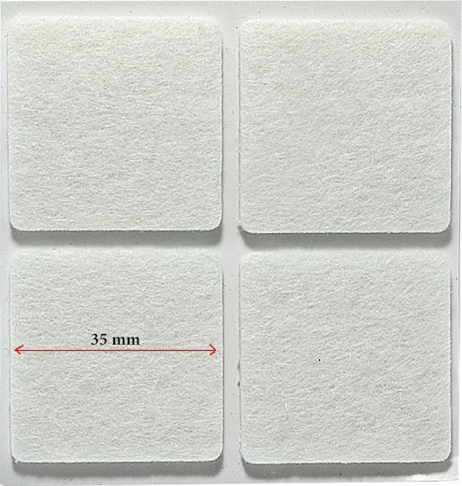 Interfilm Squares 4x35x35mm Square Door Buffers with Sticker 4x35mm 4pcs