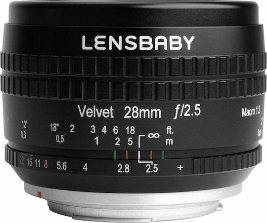 Lensbaby Cadru complet Obiectiv Foto Velvet 28mm f/2.5 Unghi larg pentru Montura Canon EF Black