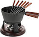 Boska Holland Pro Cast Iron Fondue Pot with Tea Light for 6 Persons Black 27x20x17.5cm