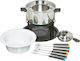 Kitchen Craft Deluxe Σκεύος για Φοντύ με Ρεσώ από Ανοξείδωτο Ατσάλι 6 Ατόμων Ασημί 19x19εκ.