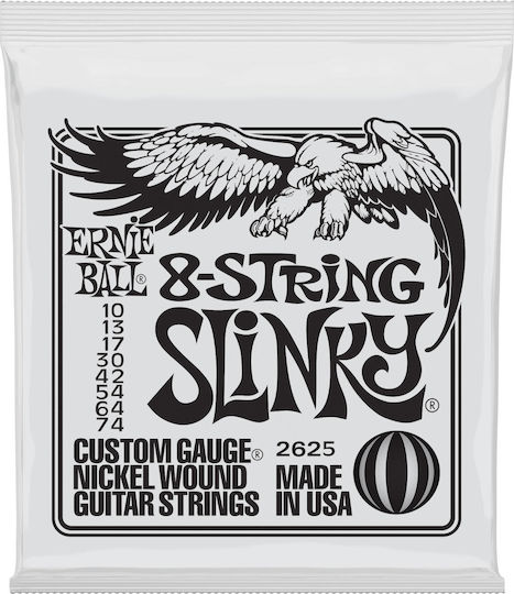 Ernie Ball Slinky 8-String Set of Nickel Wound Electric Guitar Strings 10 - 74