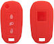 Silicone Car Key Cover Case with 3 Buttons for Peugeot Red