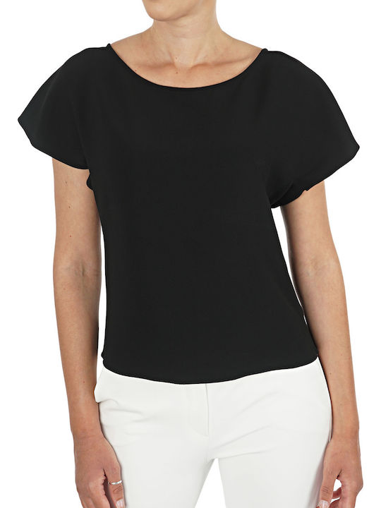 Emporio Armani Women's Summer Blouse Short Sleeve Black