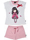 Santoro Set Top & Bottom Kids Summer Pyjamas White