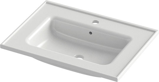 Orabella Lagina 60 Ένθετος Νιπτήρας Πορσελάνης 60x45cm Λευκός