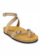 Plakton 101204 Leather Women's Flat Sandals Anatomic Taupe