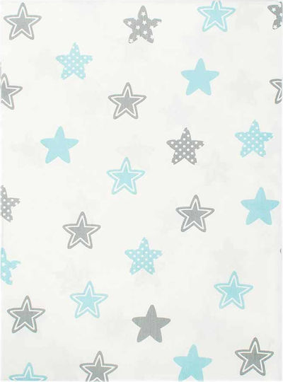 Dimcol Star Baby Sheet Crib Cotton Fitted Light Blue 70x140cm