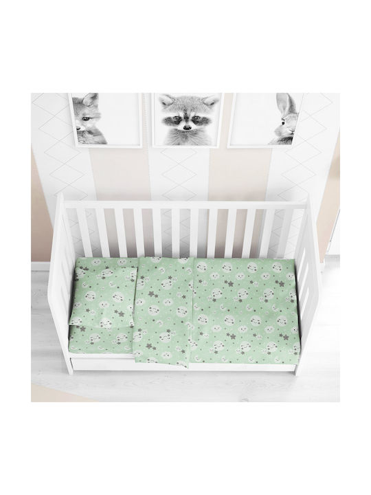 Dimcol Smile Baby Sheet Crib Cotton Fitted Gree...