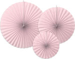 Decorative hanging fans pink 3pcs.