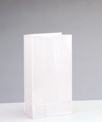 Paper bags for parties 12pcs white