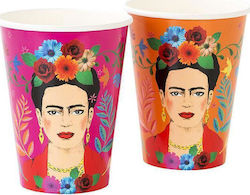 Boho Frida Kahlo Pappbecher, 8 Stück.