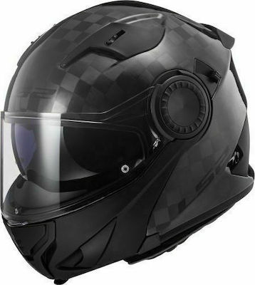 LS2 FF313 Vortex Flip-Up Helmet with Pinlock and Sun Visor ECE 22.05 1390gr Gloss Carbon