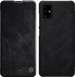 Nillkin Qin Carte Piele artificială Negru (Galaxy A51)