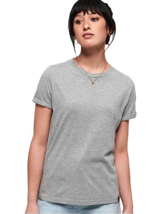 Superdry Premium Γυναικείο T-shirt Γκρι