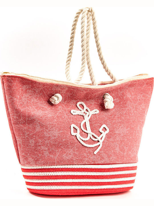 Verde Fabric Red Beach Bag
