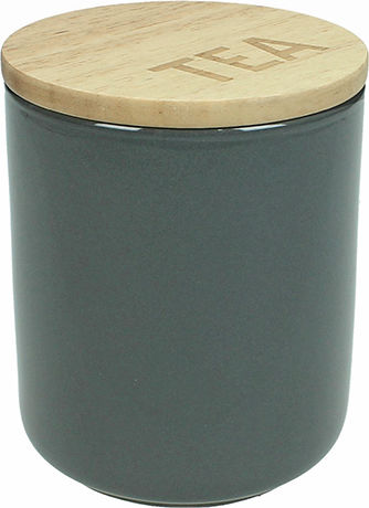 Zaros Ceramic Tea Jar with Lid Grey 10x10x12cm 1 Pieces