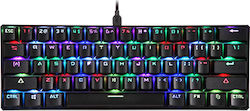 Motospeed CK61 Gaming Mechanische Tastatur 60% mit Outemu Blau Schaltern und RGB-Beleuchtung (Griechisch) Schwarz