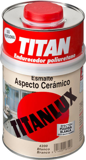 Titanlux Aspecto Ceramico Σμάλτο Λευκό Σατινέ 750ml