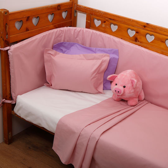 Anna Riska Prestige Cearșaf pentru bebeluși Pentru Patut Bumbac Roz 120x165buc