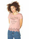 Superdry Somertrees Lace Damen T-Shirt Blumen Rosa