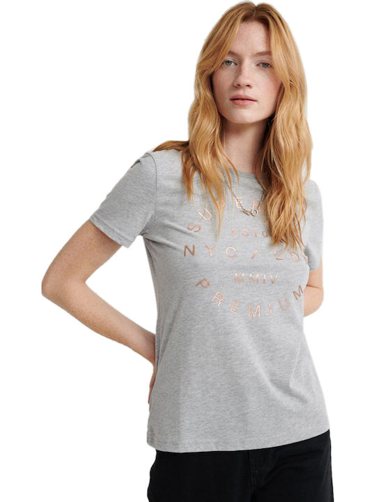 Superdry Nyc Studio Foil Entry Women's T-shirt Gray