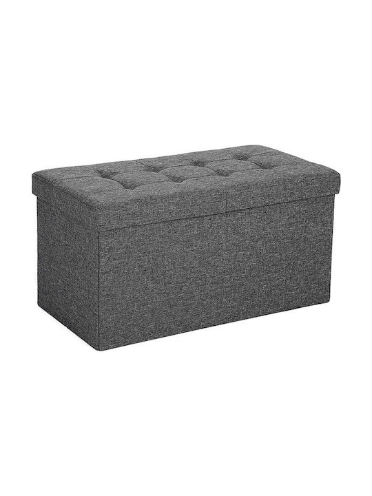 Stool Bench Stool With Storage Space Upholstered with Fabric Gray 76x38x38cm