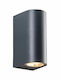 Aca Wall-Mounted Outdoor Spot Light IP54 GU10 Gray