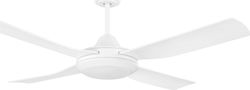 Eglo 52W with Light 122cm White Bondi 48 Ceiling Fan & Light