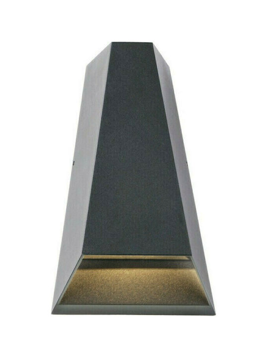 Aca Geo Wall-Mounted Outdoor Lighting LED IP65 6W with Warm White Light Double Beam 10.9x6.3x17.3cm