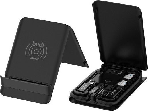 Budi Ασύρματος Φορτιστής (Qi Pad) 5W Μαύρος (M8J515W)