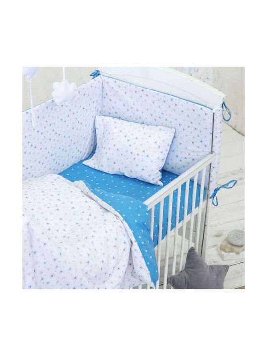 Nima Blob Baby Sheets Set Crib Cotton Blue 120x170cm 3pcs