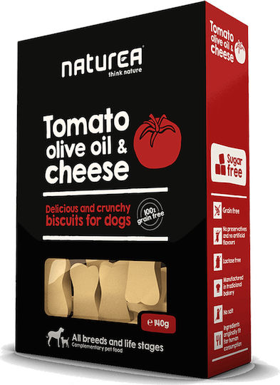 Naturea Tomato, Olive Oil & Cheese Biscuit Dog Grain Free with Olive Oil, Cheese and Tomato 140gr