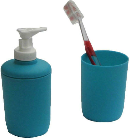 Viopros Set Accesorii Pentru Baie Din Plastic Albastru Deschis 2 Bucăți