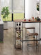 Table Bar Wooden with Metal Frame Walnut 109x60x100cm