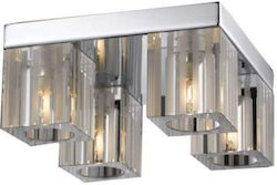 Aca Modern Mount Metal Ceiling Light G9 20cm Silver W24404SP